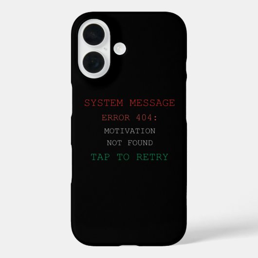 モチベーションが見つかりません エラー 404: 面白Tシャツ Case-Mate iPhoneケース (裏面)