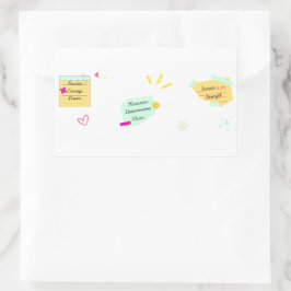モチベーションとポジティブな気分 長方形シール