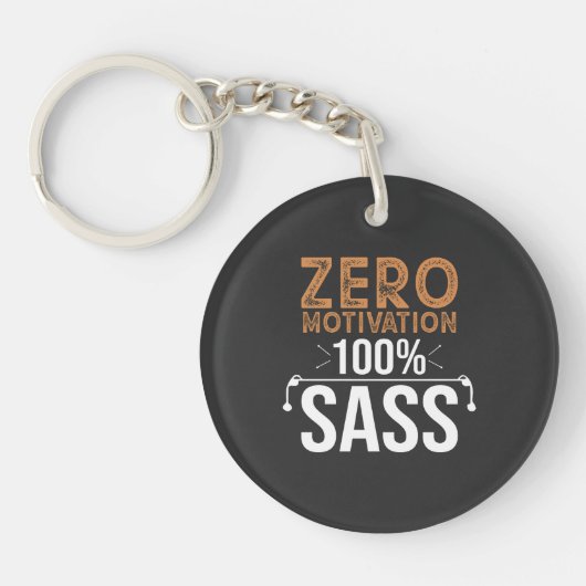 モチベーションなし、100Sass キーホルダー (正面)