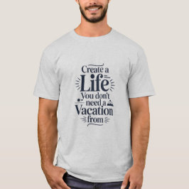 モチベーションに溢れる人生の名言 ダークブルータイポグラフィー Tシャツ
