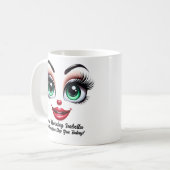 モチベーションのイザベラ 素敵な目 おもしろい顔 コーヒーマグカップ (正面左)