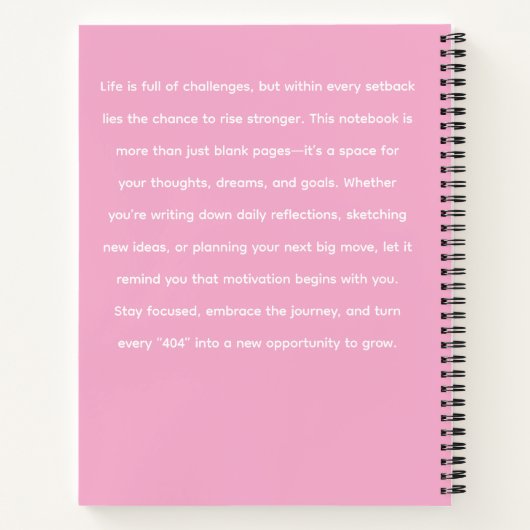 モチベーションの反射とマインドセ前向きットに戻る ノートブック (裏面)
