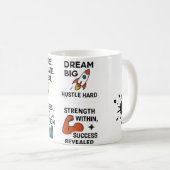 モチベーションの引用コーヒーマグ – インスピレーションを与え、努力し、 コーヒーマグカップ (正面右)