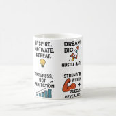 モチベーションの引用コーヒーマグ – インスピレーションを与え、努力し、 コーヒーマグカップ (中央)
