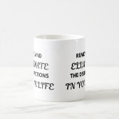 モチベーションの引用マグカップ - 除去し、排除する... コーヒーマグカップ (中央)