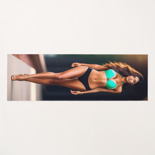 モチベーションの美しいモデルのヨガマット ヨガマット (正面(横))