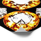 モチベーションの豪華な金ゴールドダイヤモンドフレ華美ーム ポスター (角)