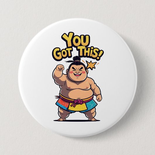 モチベーションの高い相撲得力士「You This!」 缶バッジ (正面)