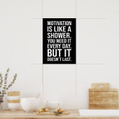 モチベーションはシャワー引用文おもしろい- ポスター (キッチン)