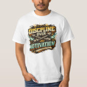 モチベーションより規律 Tシャツ (正面)