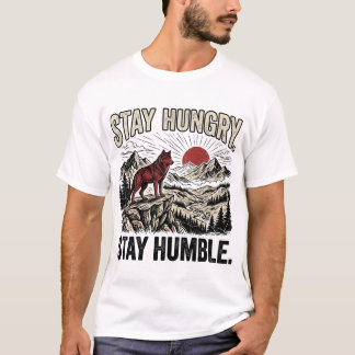 モチベーションを高めるオオカミの山のデザイン Tシャツ