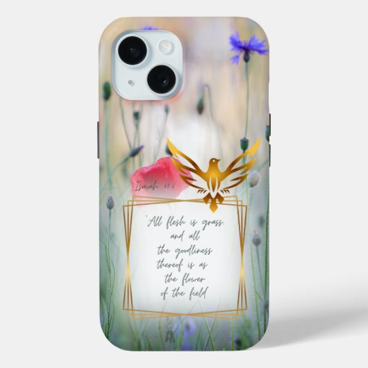 モチベーションを高めるクリスチャンの自然 花 ゴールドの鳩 Case-Mate iPhoneケース (裏面)