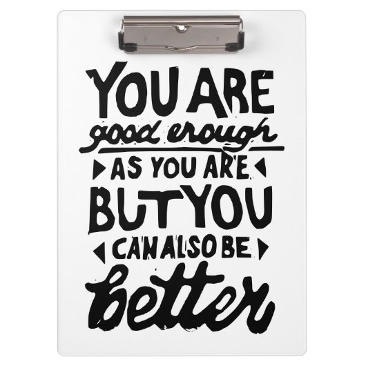 モチベーションを高める名言のリノプリント クリップボード (正面)