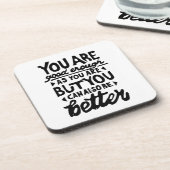 モチベーションを高める名言のリノプリント コースター (左側)