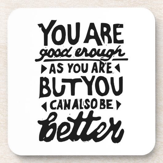 モチベーションを高める名言のリノプリント コースター (正面)