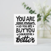 モチベーションを高める名言のリノプリント ポストカード (スタンド正面)