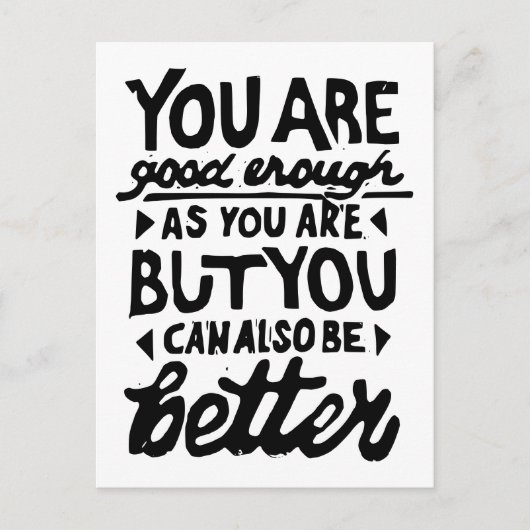 モチベーションを高める名言のリノプリント ポストカード (正面)