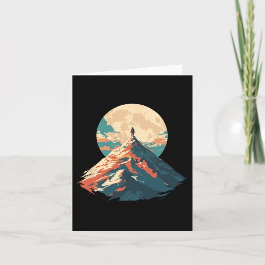 モチベーションを高める山頂登山デザイン - ナチュラル カード (正面)