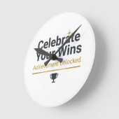 モチベーションを高める成功への贈り物 ラウンド壁時計 (傾斜)