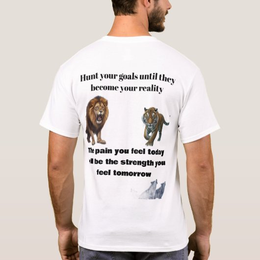 モチベーションを高める捕食者アート Tシャツ (裏面)
