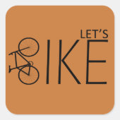 モチベーションを高める自転車乗りの引用 - おもしろいサイクリング スクエアシール (正面)