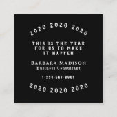 モチベーションを黒に引用文させる スクエア名刺 (裏面)