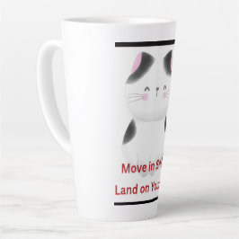 モチベーションアップ猫グラフィックTシャツ カフェラテマグ