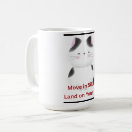 モチベーションアップ猫グラフィックTシャツ コーヒーマグカップ