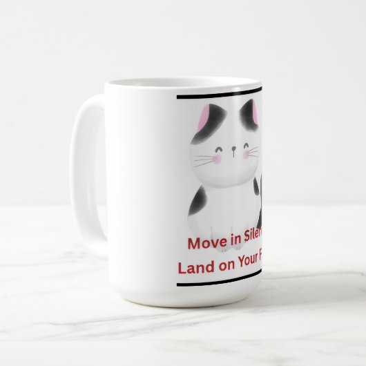 モチベーションアップ猫  コーヒーマグカップ (正面左)
