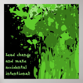 モチベーションアップ グリーン絵の具スプラッタポスター ポスター