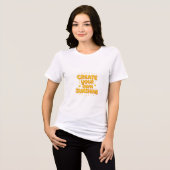 モチベーションアップ 女性用 白 Tシャツ (正面全面)