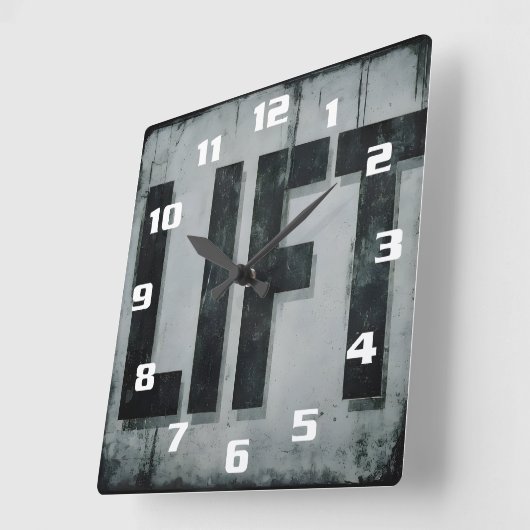 モチベーションクールトレーニングリフトジムフィットネス スクエア壁時計 (傾斜)