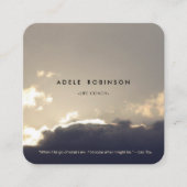 モチベーションスピーカーライフコーチサンセットシルバーライニング スクエア名刺 (正面)