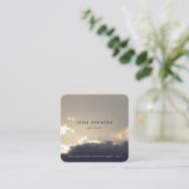 モチベーションスピーカーライフコーチサンセットシルバーライニング スクエア名刺 (スタンド正面)