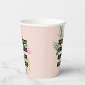 モチベーションモダン引用文とフラワーピンク 紙コップ (右)