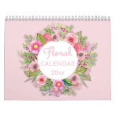 モチベーション付き水彩花模様引用文カレンダー カレンダー (カバー)