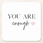 モチベーション前向きあなたが十分な引用文 スクエアペーパーコースター (正面)