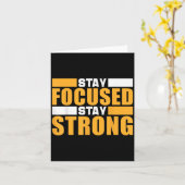 モチベーション引用文の成功 – Stay Focused Stay Stron カード (黄色い花)