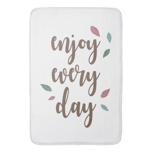 モチベーション引用文インスパイア羽の文字 バスマット (正面縦)