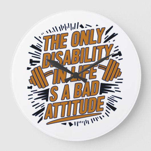 モチベーション引用文ウォールアートクロック ラージ壁時計 (正面)