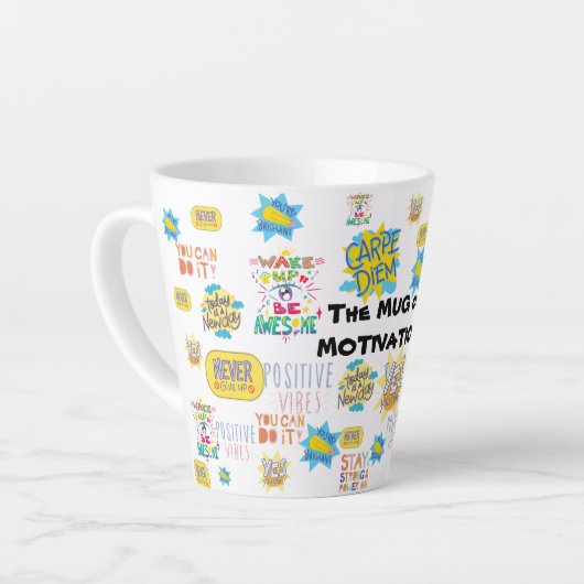モチベーション引用文気にセルフマグ紙カップ カフェラテマグ (左アングル)