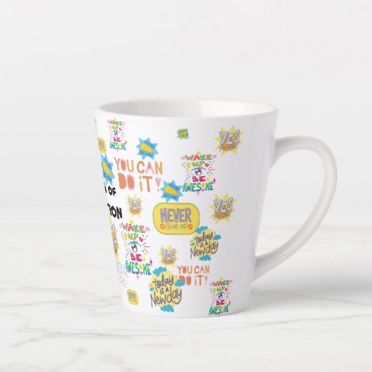 モチベーション引用文気にセルフマグ紙カップ カフェラテマグ (右)