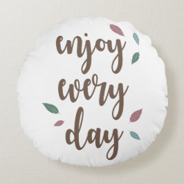 モチベーション引用文羽毛書道文字 ラウンドクッション