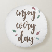 モチベーション引用文羽毛書道文字 ラウンドクッション (裏面)