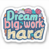 モチベーション感動的ドリームビッグ懸命作品 シール (正面)