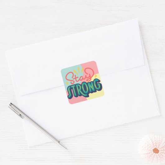 モチベーション最高の確認引用文スクエアステッカー スクエアシール (封筒)