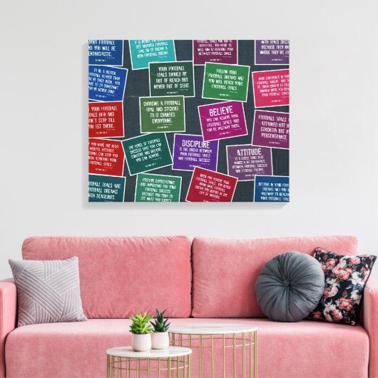 モチベーション用のフットボール引用文ストレッチキャンバス キャンバスプリント (インサイチュ (リビング))