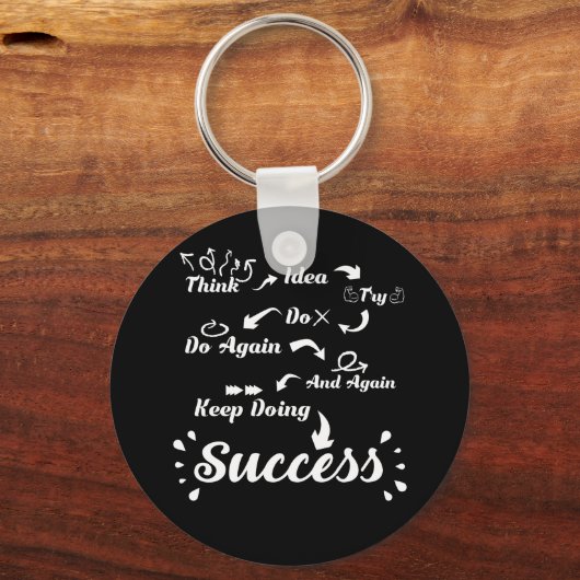モチベーション考えアイディア成功Tシャツ キーホルダー (正面)