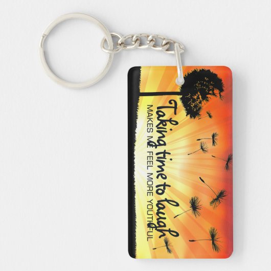 モチベーション肯定「時間をかけて笑う」 キーホルダー (正面)