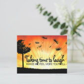 モチベーション肯定「時間をかけて笑う」 ポストカード (スタンド正面)